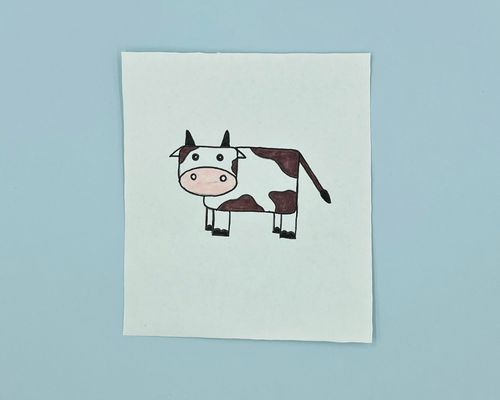 how to draw a cow for kids