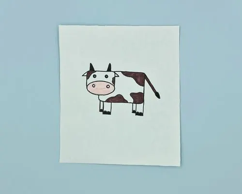 how to draw a cow for kids