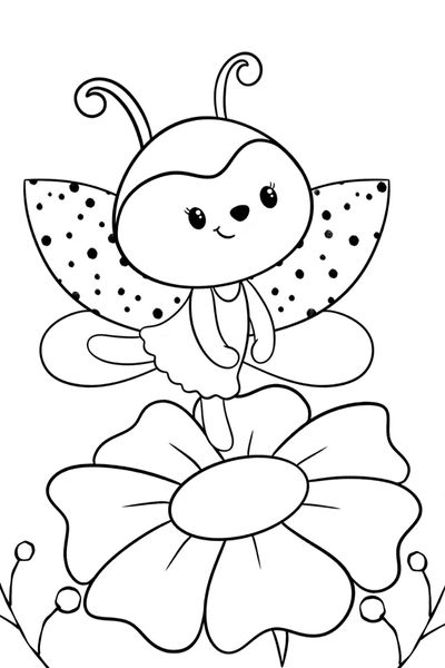 Cutest ladybird coloring pages