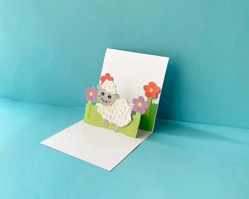 Lamb Easter pop up card for kids