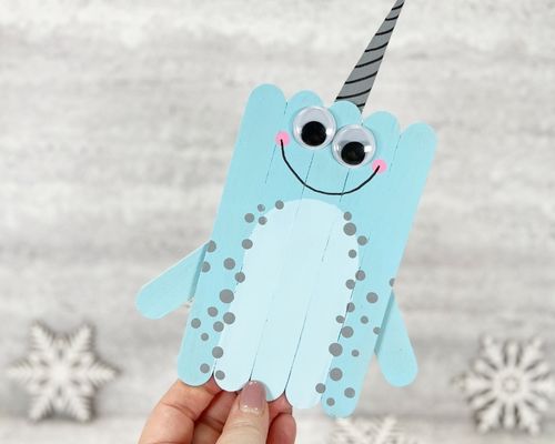 Popsicle stick narwhal crafts for kids
