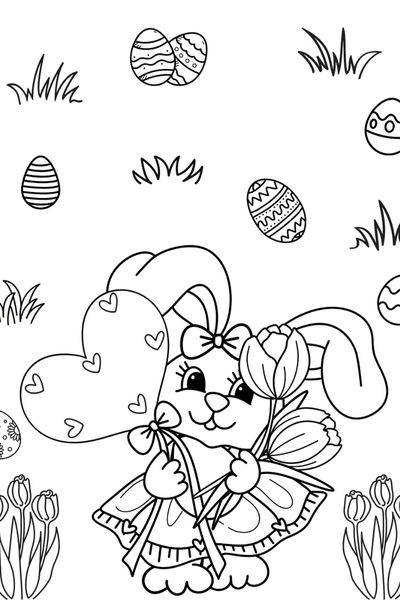 bunny easter coloring pages