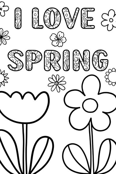 easy Spring coloring pages
