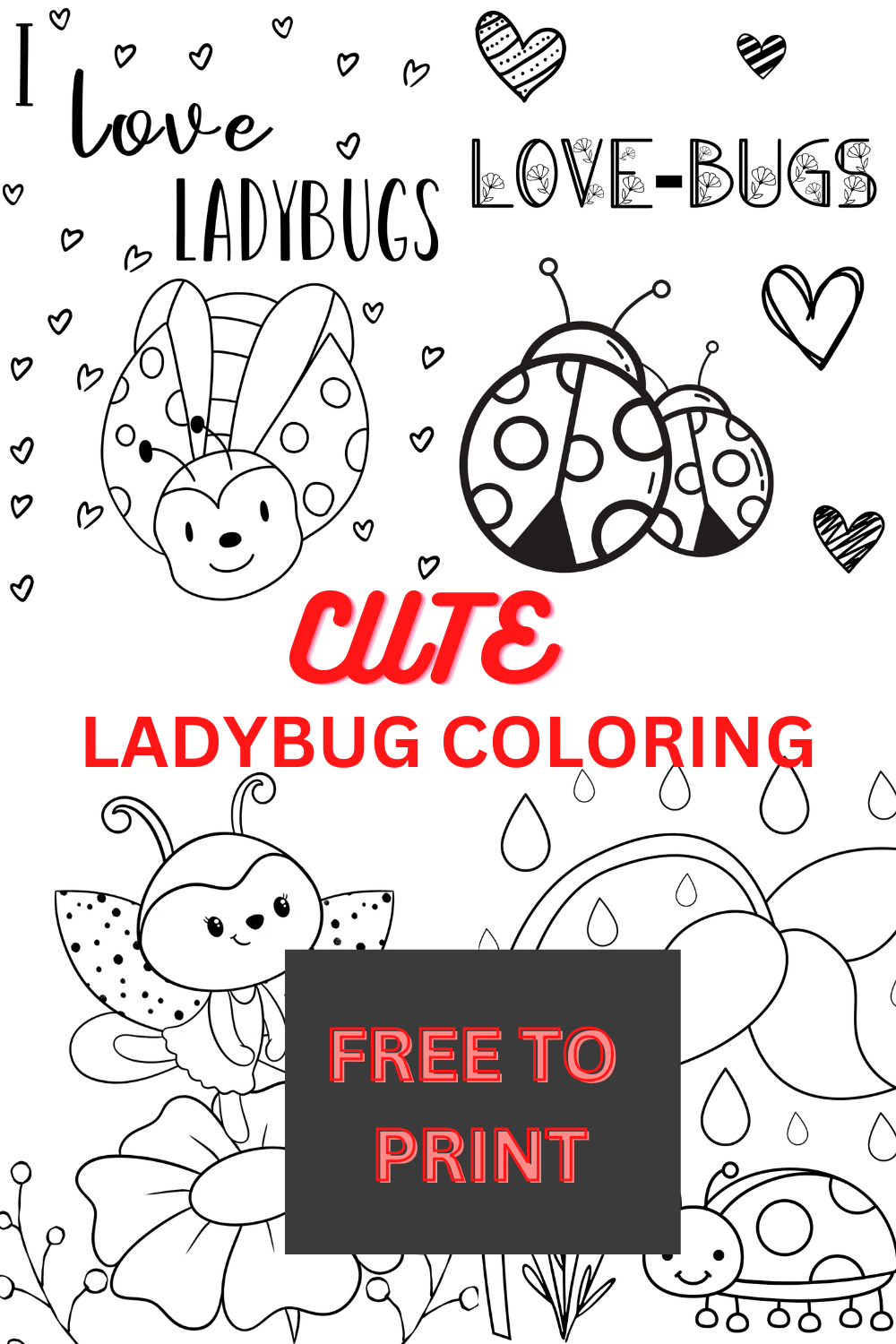 free printable ladybugs coloring pages