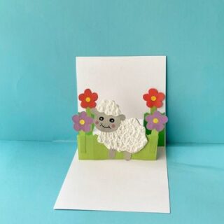 lamb pop up card for kids