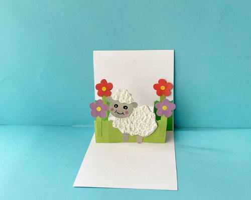 lamb pop up card for kids