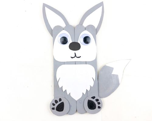 snow fox winter popsicle stick craft