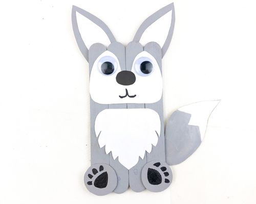 Cute Artic Fox Crafts - Make a Popsicle Stick Fox