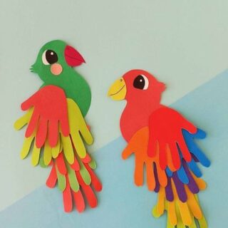 Parrot Handprint Craft for Kids