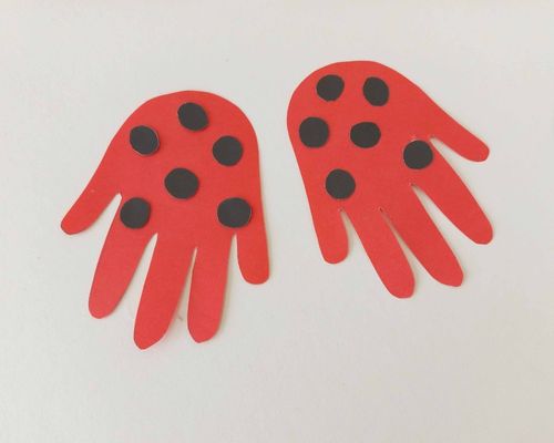 ladybug handprint craft process