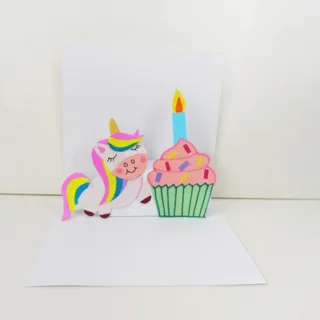 unicorn pop up birthday card