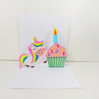 unicorn pop up birthday card
