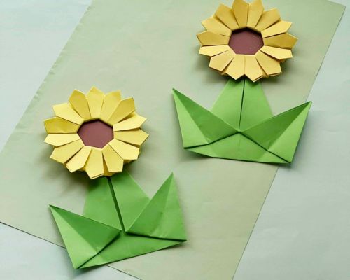 How to Make an Origami Sunflower
