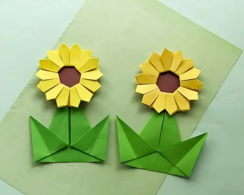 easy Origami Sunflower Instructions
